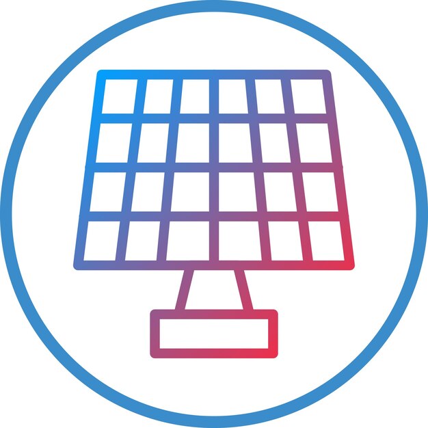 Estilo del icono del panel solar de diseño vectorial