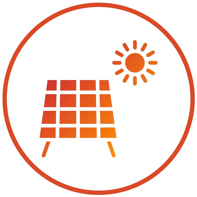 Estilo del icono del panel solar de diseño vectorial