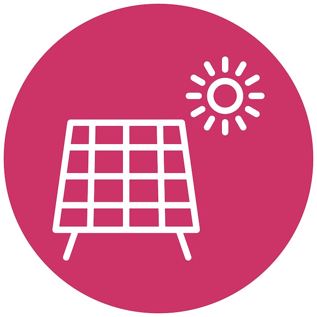Estilo del icono del panel solar de diseño vectorial