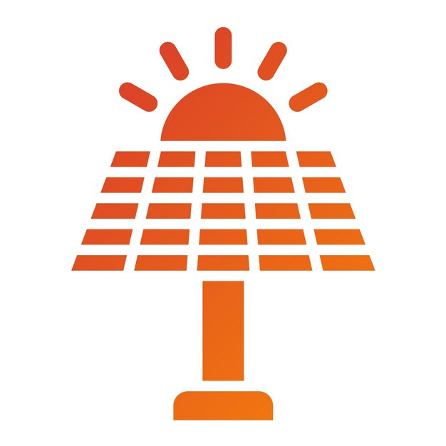 Estilo del icono del panel solar de diseño vectorial