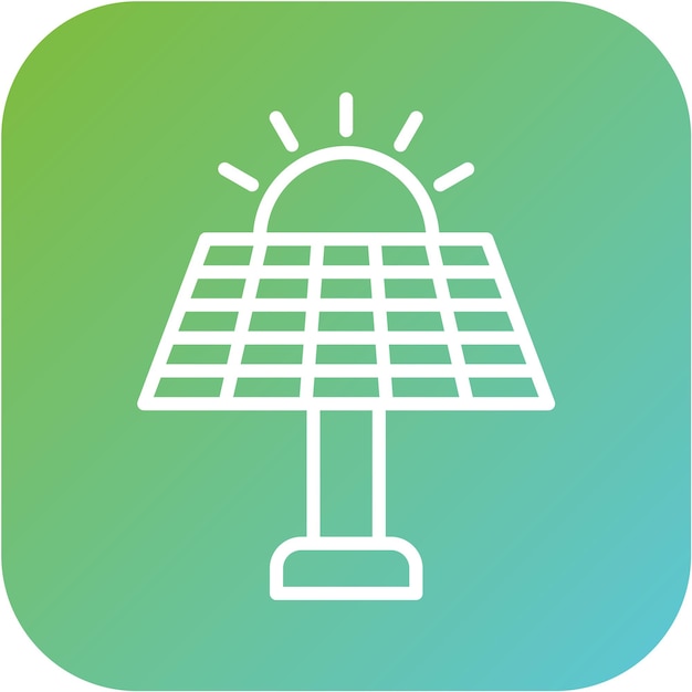 Estilo del icono del panel solar de diseño vectorial