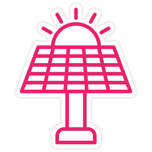 Estilo del icono del panel solar de diseño vectorial