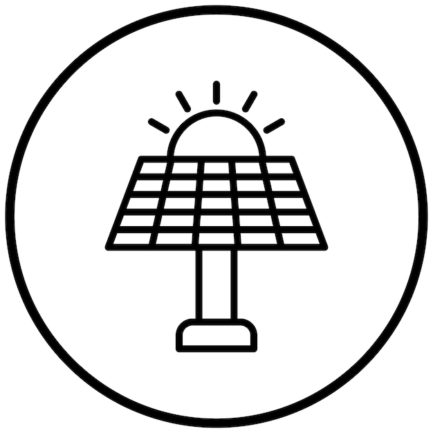 Estilo del icono del panel solar de diseño vectorial