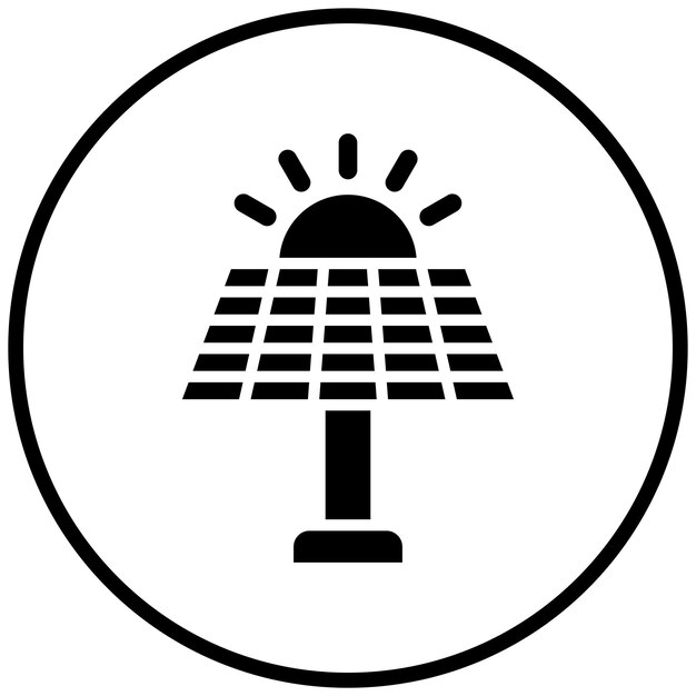 Estilo del icono del panel solar de diseño vectorial