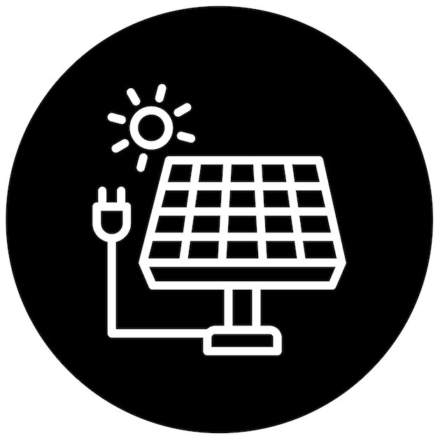 Estilo del icono del panel solar de diseño vectorial