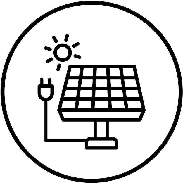 Estilo del icono del panel solar de diseño vectorial