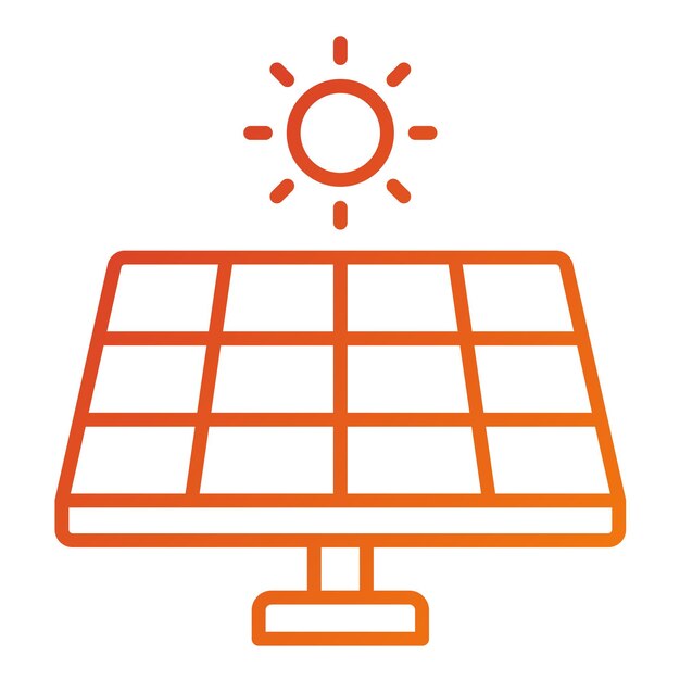 Estilo del icono del panel solar de diseño vectorial