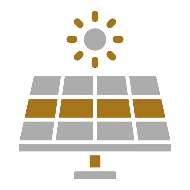 Estilo del icono del panel solar de diseño vectorial