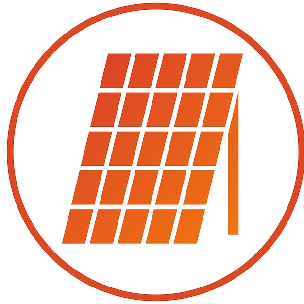 Estilo del icono del panel solar de diseño vectorial