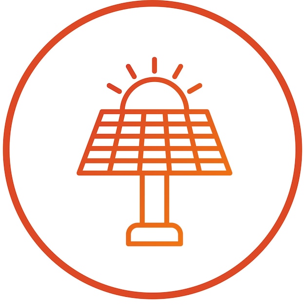 Estilo del icono del panel solar de diseño vectorial