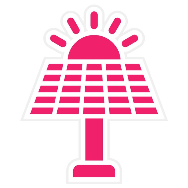 Estilo del icono del panel solar de diseño vectorial