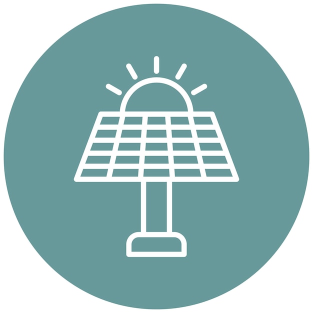 Estilo del icono del panel solar de diseño vectorial