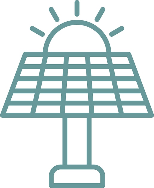 Estilo del icono del panel solar de diseño vectorial