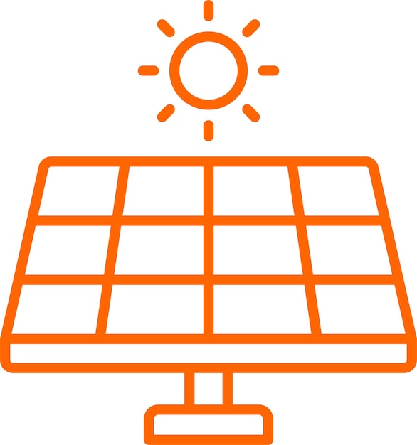Estilo del icono del panel solar de diseño vectorial
