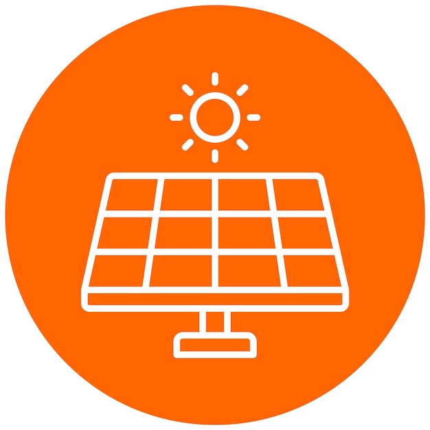 Estilo del icono del panel solar de diseño vectorial