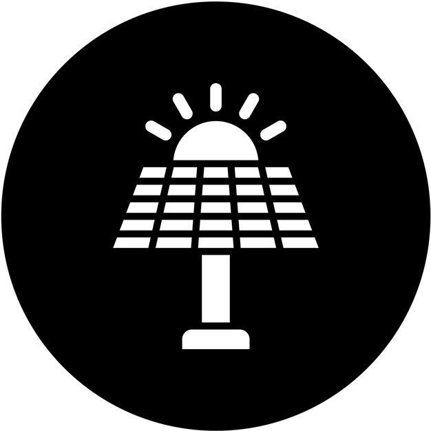 Estilo del icono del panel solar de diseño vectorial