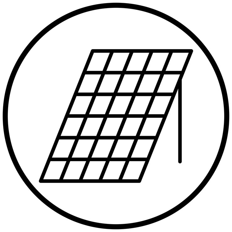 Vector estilo del icono del panel solar