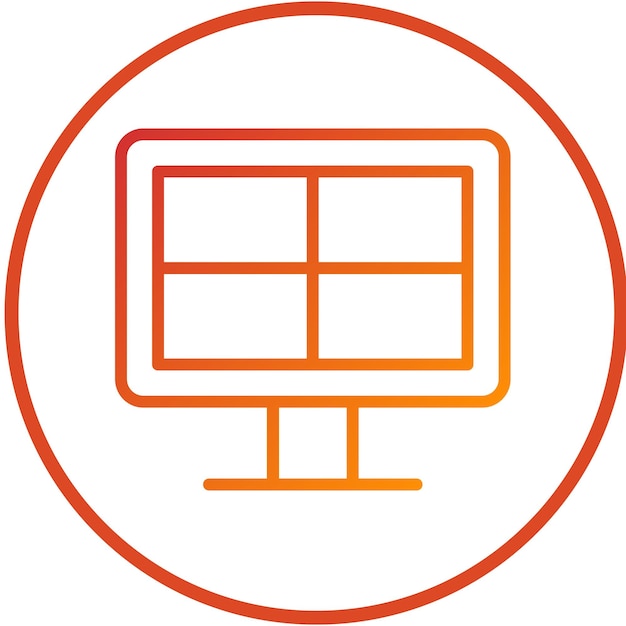 Estilo del icono del panel trasero de diseño vectorial