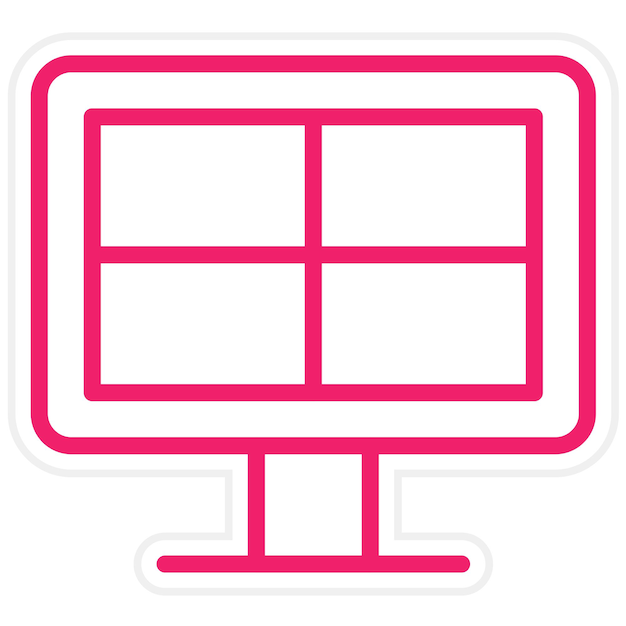 Estilo del icono del panel trasero de diseño vectorial