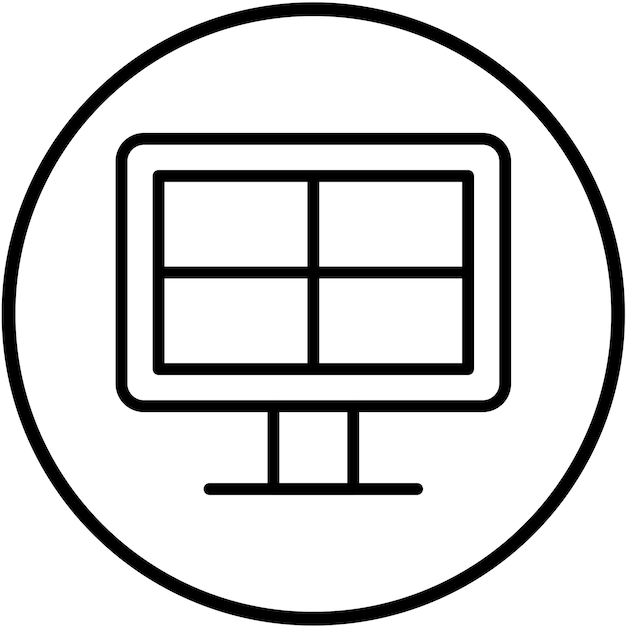 Estilo del icono del panel trasero de diseño vectorial