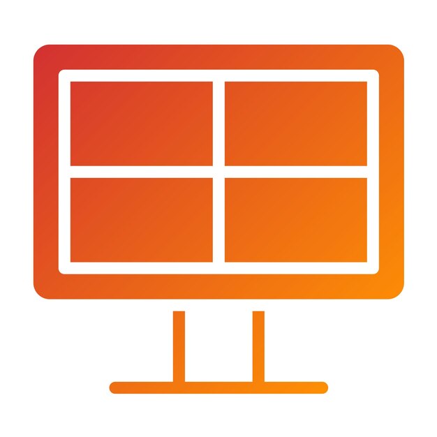Estilo del icono del panel trasero de diseño vectorial
