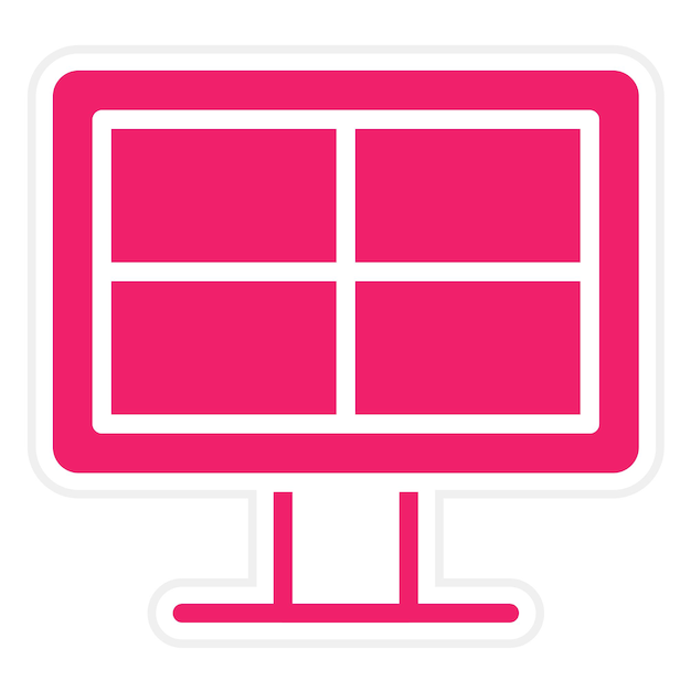 Estilo del icono del panel trasero de diseño vectorial
