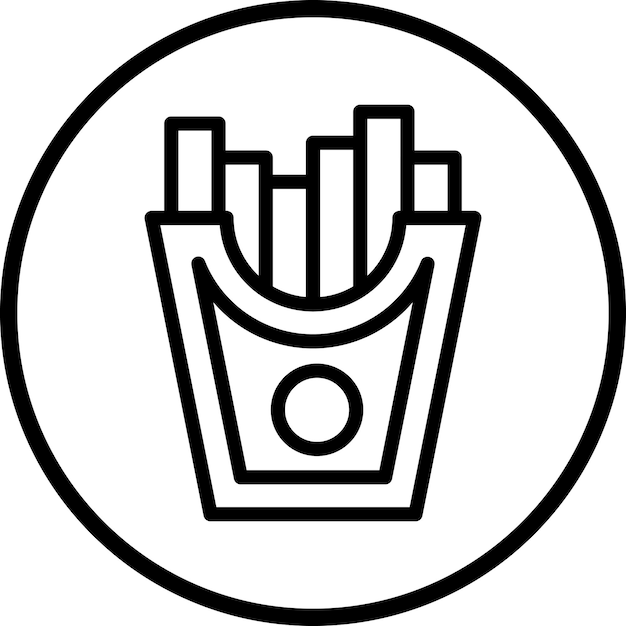 El estilo del icono de las papas fritas