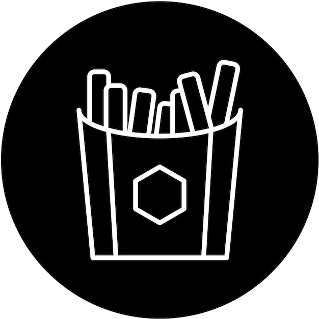 El estilo del icono de las papas fritas