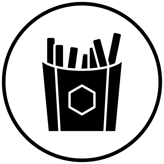 El estilo del icono de las papas fritas