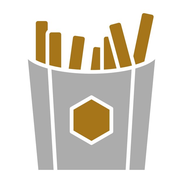 El estilo del icono de las papas fritas