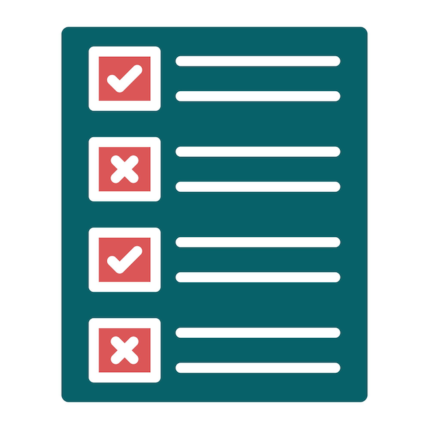 Estilo de icono de papel de votación de diseño vectorial