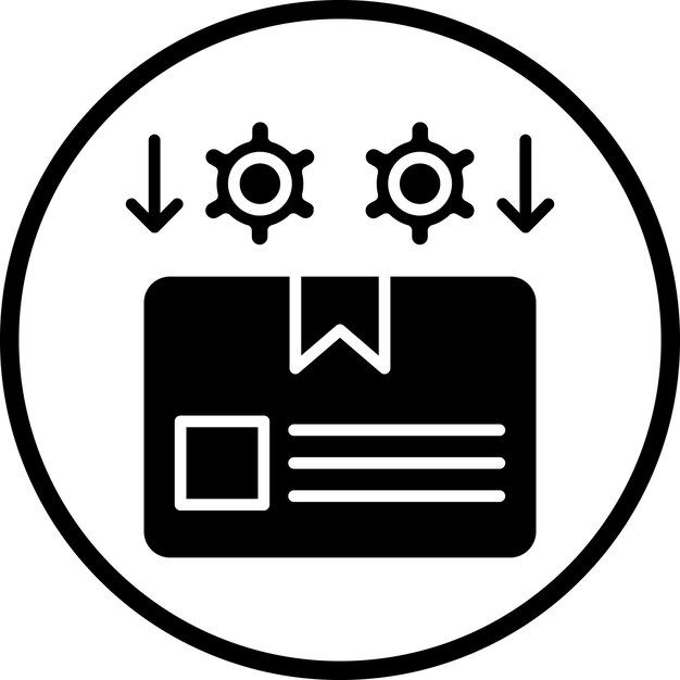 Estilo del icono del paquete del procedimiento de diseño vectorial