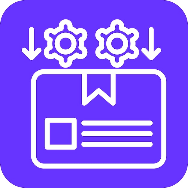 Estilo del icono del paquete del procedimiento de diseño vectorial
