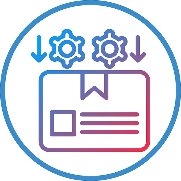 Estilo del icono del paquete del procedimiento de diseño vectorial