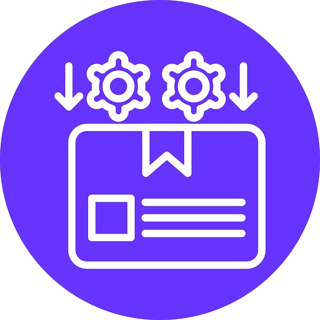 Estilo del icono del paquete del procedimiento de diseño vectorial