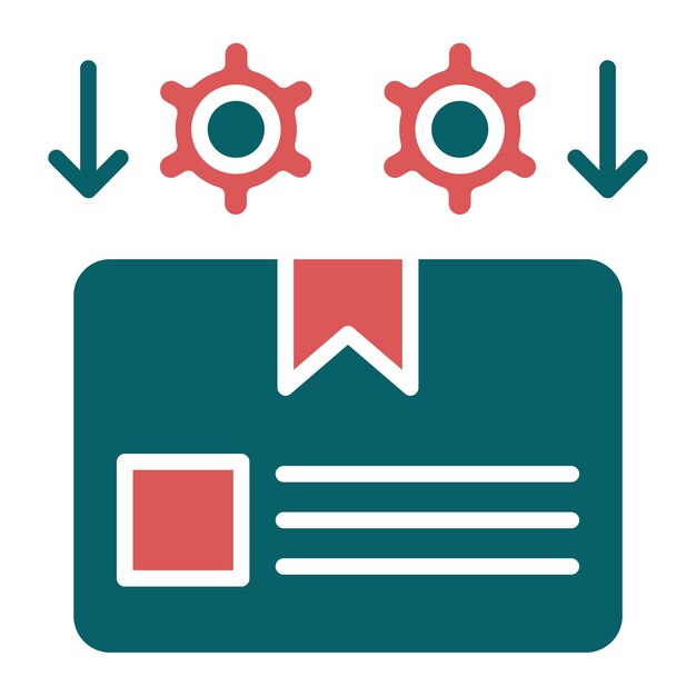 Estilo del icono del paquete del procedimiento de diseño vectorial