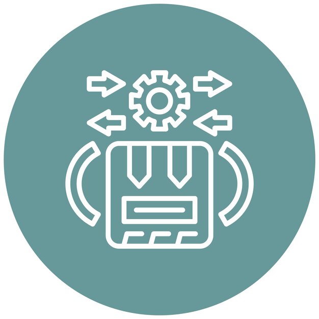 Estilo del icono del paquete del procedimiento de diseño vectorial