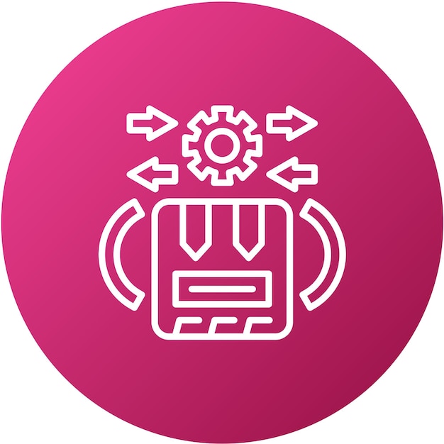 Estilo del icono del paquete del procedimiento de diseño vectorial