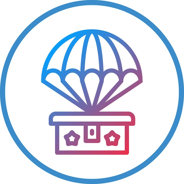 Estilo del icono del paracaídas del ejército
