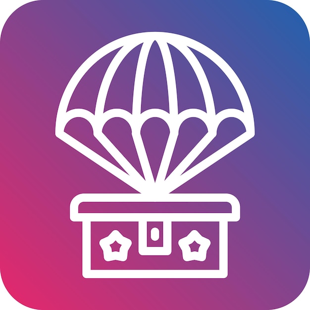 Estilo del icono del paracaídas del ejército