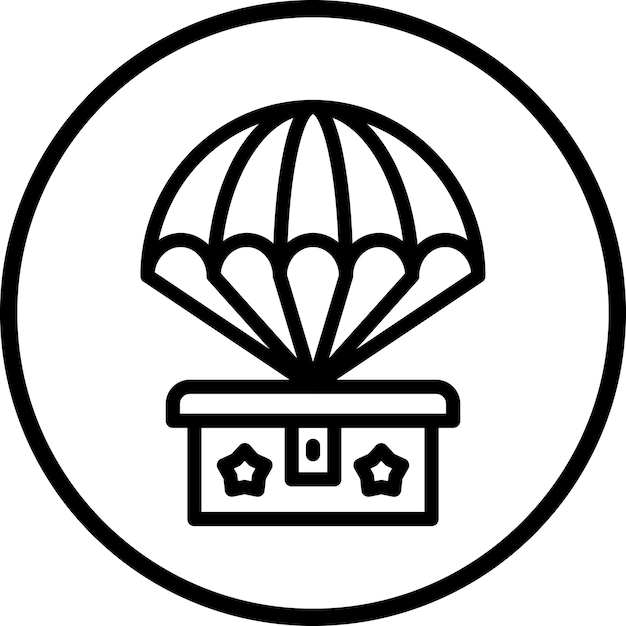 Estilo del icono del paracaídas del ejército