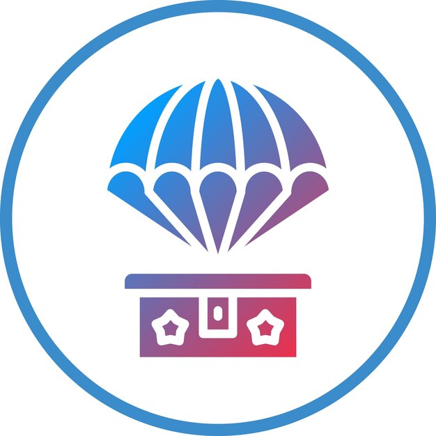Estilo del icono del paracaídas del ejército