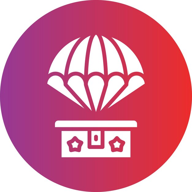 Estilo del icono del paracaídas del ejército