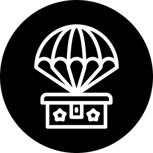 Estilo del icono del paracaídas del ejército