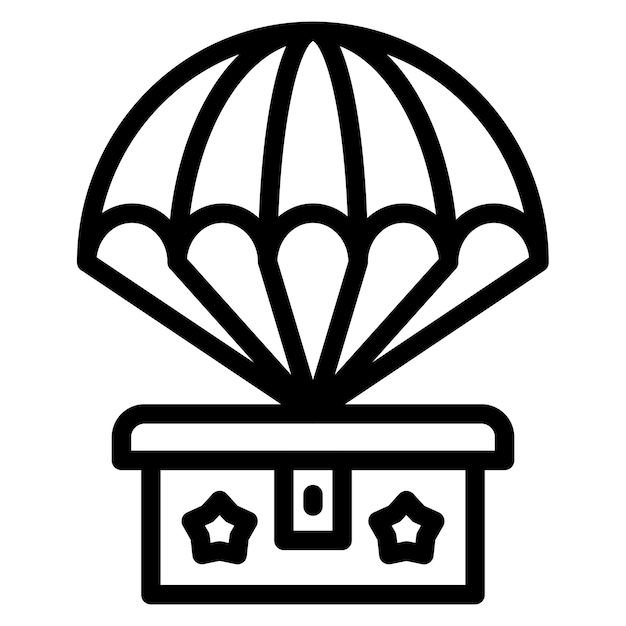 Estilo del icono del paracaídas del ejército