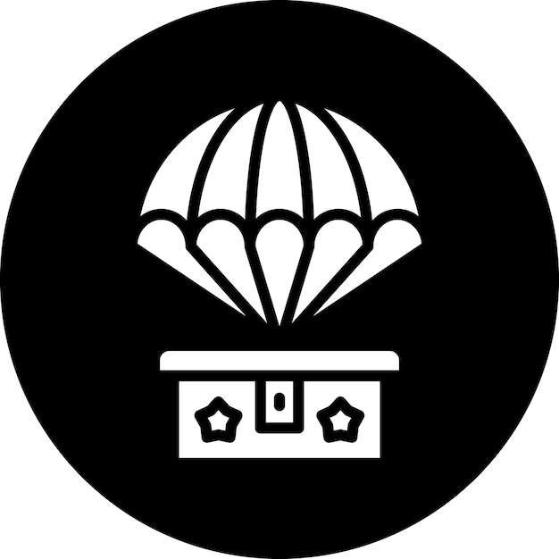 Estilo del icono del paracaídas del ejército