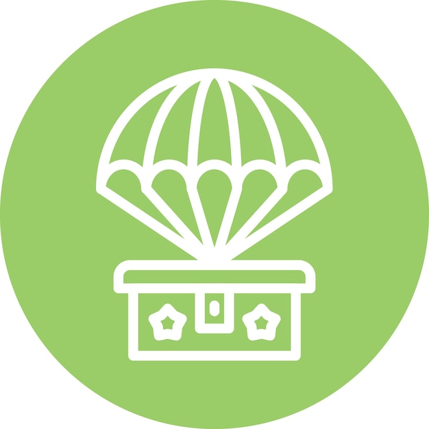Estilo del icono del paracaídas del ejército