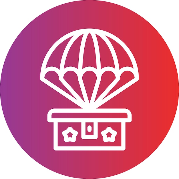 Estilo del icono del paracaídas del ejército