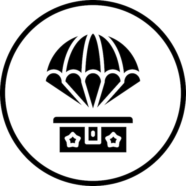 Estilo del icono del paracaídas del ejército