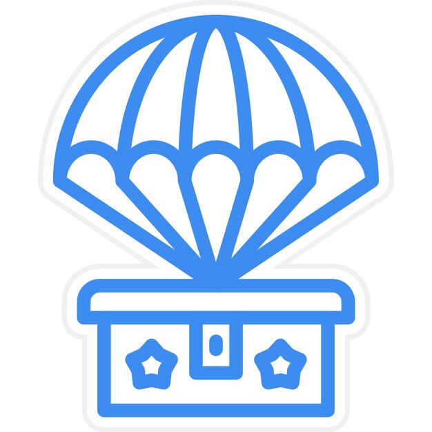 Estilo del icono del paracaídas del ejército
